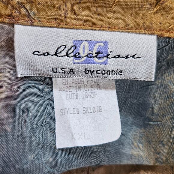 IC by Connie Jacket XXL Crinkle Satin Semi Sheer Multicolor Lagenlook Artsy - Picture 7 of 8